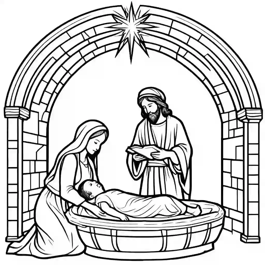 The Birth of Jesus coloring pages